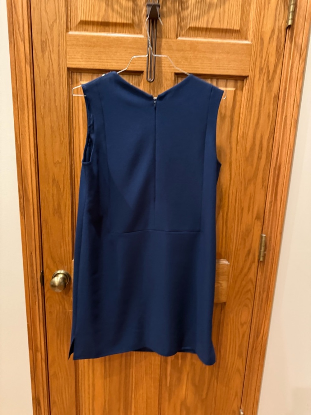 Tory Burch Sophia Embroidered and Beaded Dress Royal Navy SZ 14 - Picture 3 of 5
